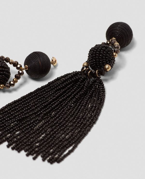 Bits Hoop Earrings in Black